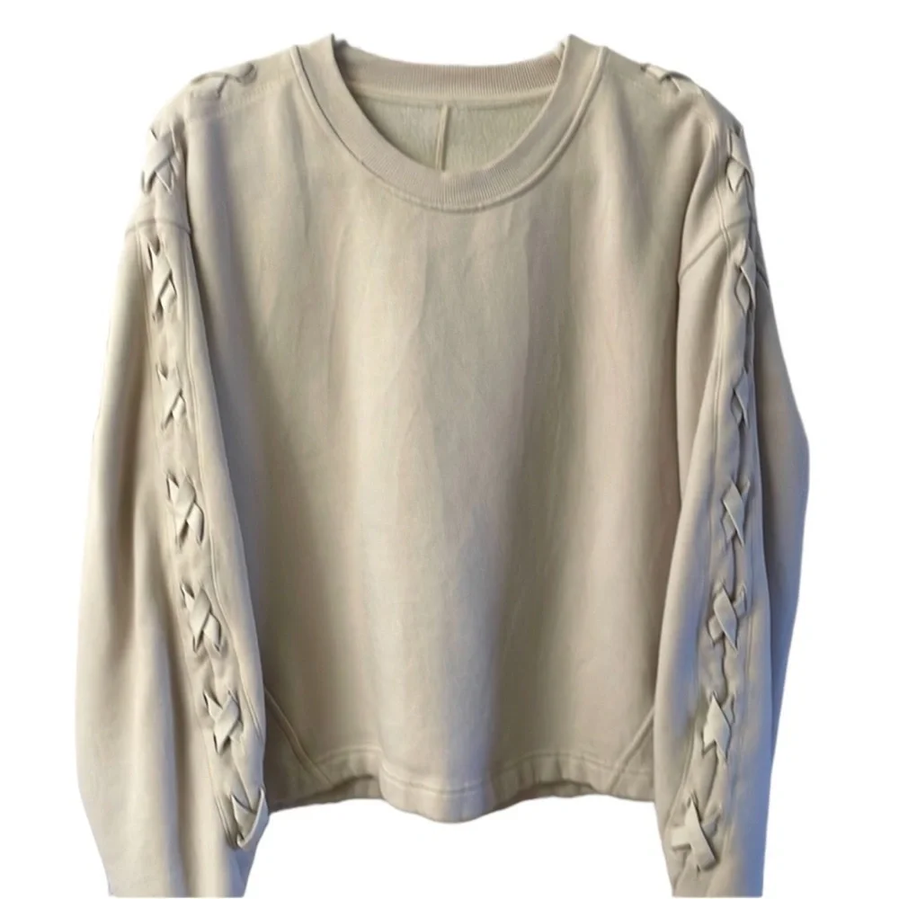 LULULEMON Braided Sleeve Pullover in White Opal See Measurements for Size